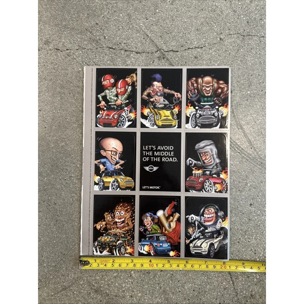 Lot of 3 MINI COOPER AD Pop Out‎ Garbage Pail Kid Type Look (2003)
